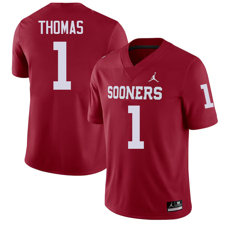 Elijah Thomas Oklahoma Sooners Jersey,Oklahoma Sooners Football Uniforms,Jersey-Crimson